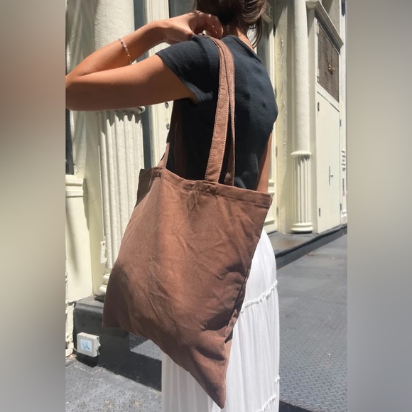 Brandy melville brown corduroy tote bag - Picture 1 of 3